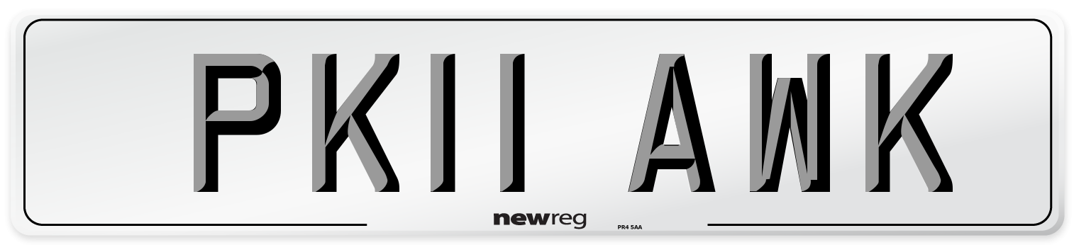 PK11 AWK Number Plate from New Reg